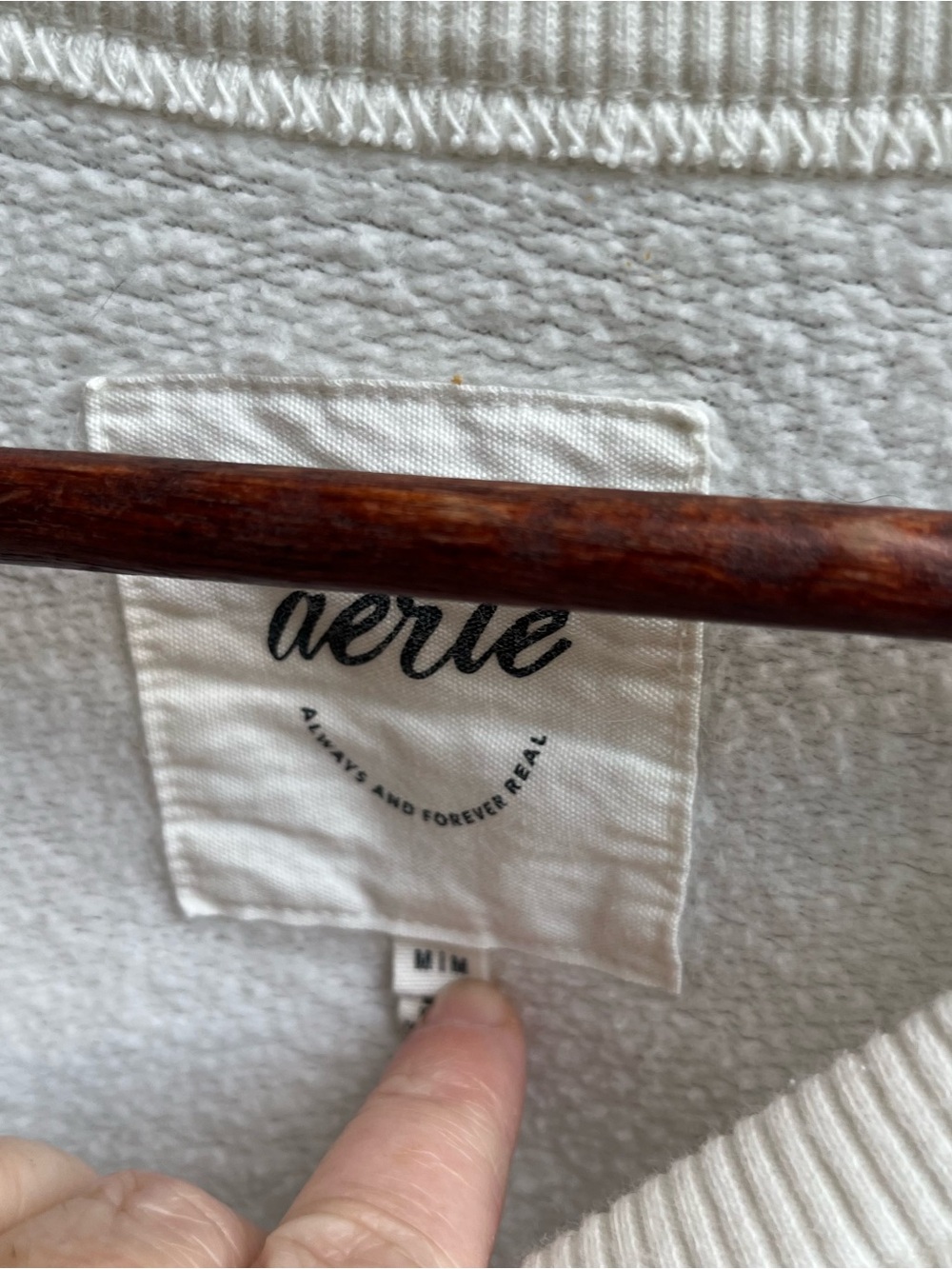 Aerie Oversized Cream Crewneck Sweatshirt - Picture 2 of 3